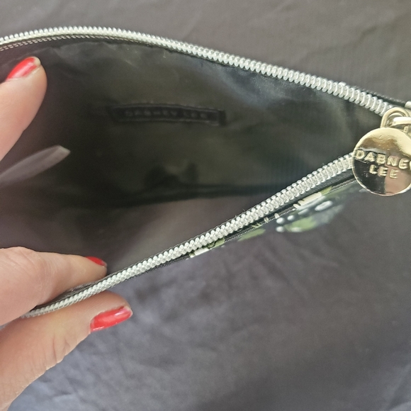 Dabney Lee Black Floral Double Sided Zip Top Cosmetic Makeup Anything Bag. - Picture 10 of 15